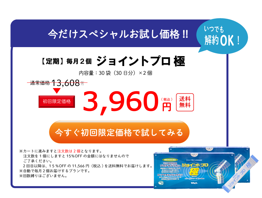 ジョイントプロ極毎月２個を購入する